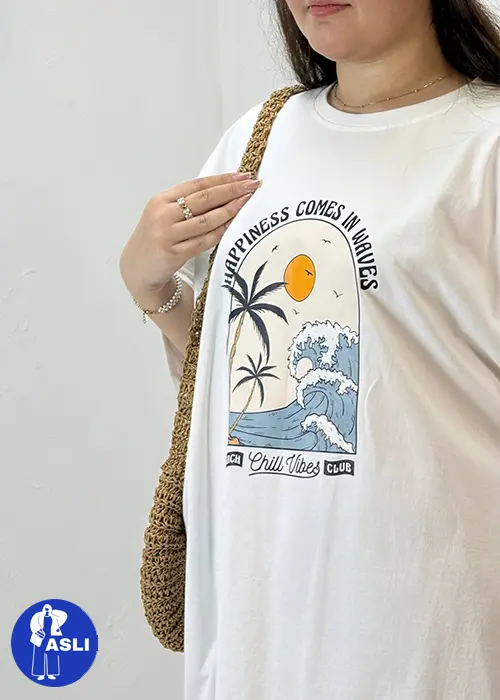 تیشرت باکسی سایز بزرگ beach club